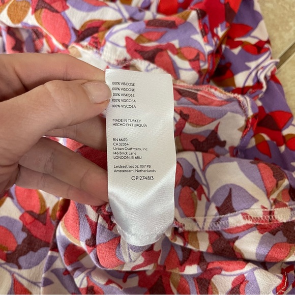 Anthropologie Robin Floral Ruffled Tiered Mini Dress in Red and Pink Size 3X - Picture 10 of 10